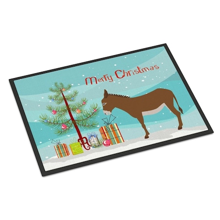 Carolines Treasures Cotentin Donkey Christmas Indoor or Outdoor Mat - 18 x 27 in. BB9216MAT